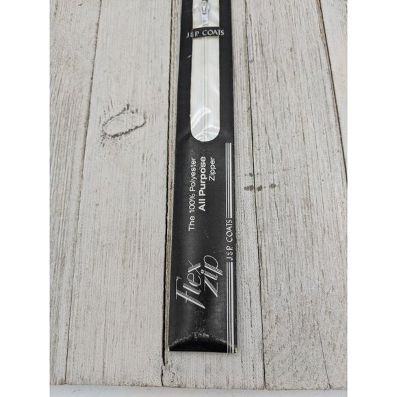 Vintage J&P Coats Flex Zip All Purpose Zipper 9" White 1 - Picture 3 of 4